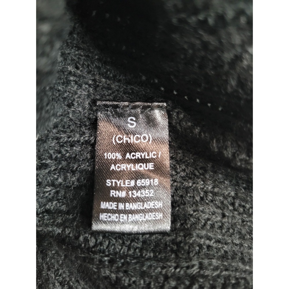 Ambiance‎ Apparel 100% Acrylic Black Sweater Folded Wide Neck Long Sleeve Sz S - Picture 13 of 16